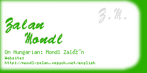 zalan mondl business card